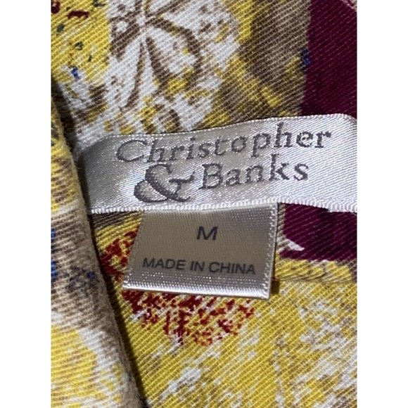 Christopher And Banks Jean Jacket women medium Colorful Design - Picture 7 of 9